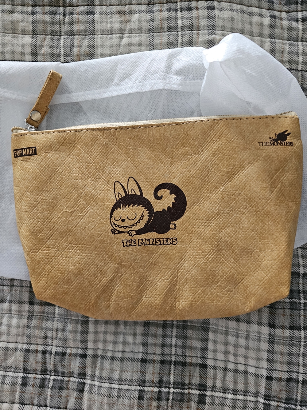 THE MONSTERS Tan Zip Pouch